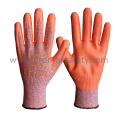 13G Chineema Knitted Cut Resistant Gloves with Orange Foam Nitrile Palm Dipped